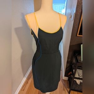 O'2nd Barney's New York Women's Color Block Green Sleeveless Sheath Dress